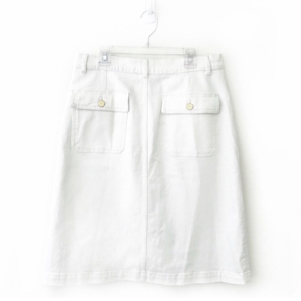 Frame Denim White Button Front Boot Skirt - image 3